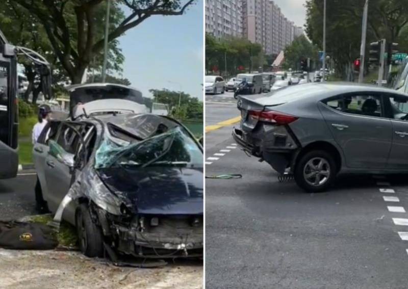 Three-vehicle collision at Yio Chu Kang Road junction: 2 taken to hospital 