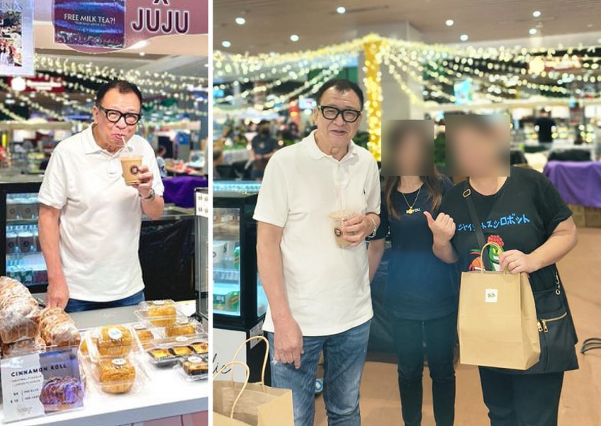 If you're at AMK Hub, you may run into Hong Kong actor Benz Hui selling pastries