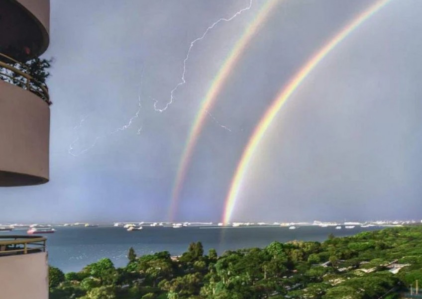 Giant double rainbow appear in Singapore sky - explained