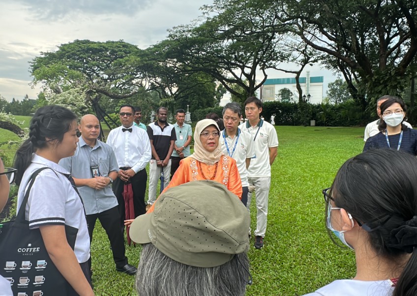 Wish come true: President Halimah fulfils students' desire to visit the Istana