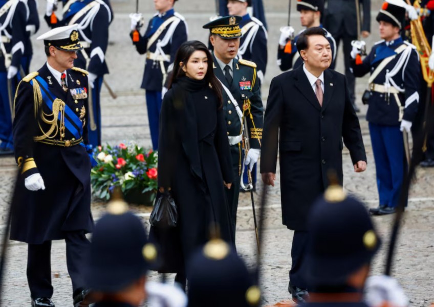 South Korea's first lady avoids limelight ahead of high-stakes election