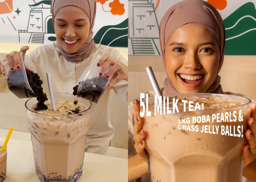 Brace yourself: Restaurant in Bugis offering 5-litre bubble milk tea for $28.80, with 1kg of boba pearls