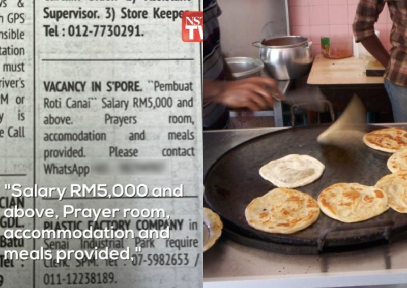 'Challenging to make a living': RM5,000 offer to attract Malaysian roti canai chefs to Singapore deemed too low