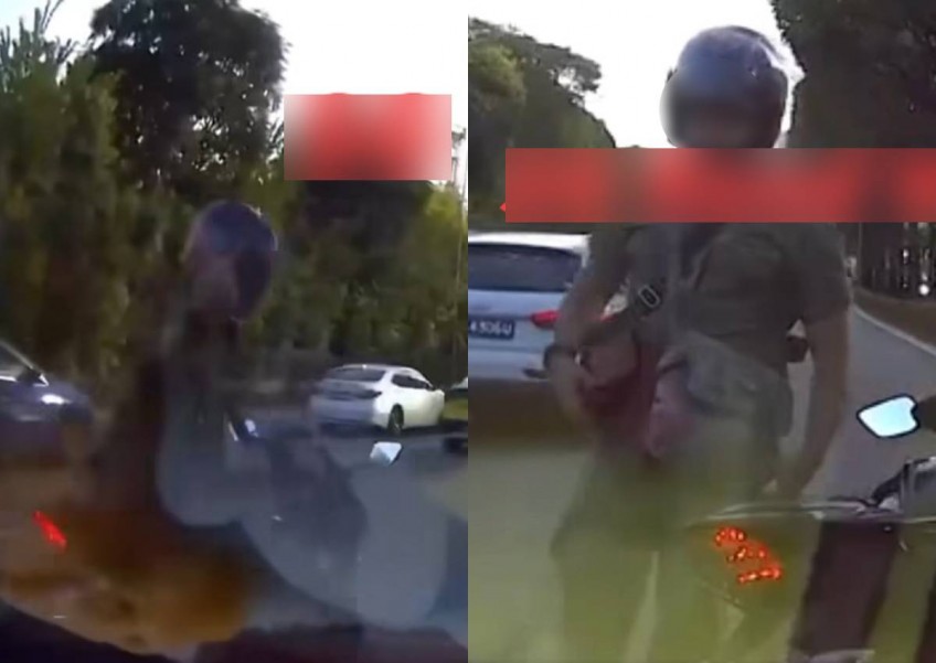 Singapore Army files police report against biker involved in PIE squabble who claims to be military policeman