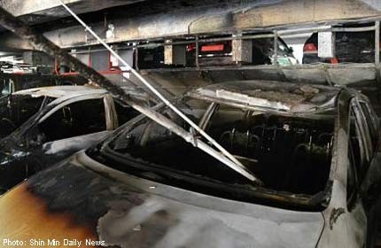 Carpark fire damages 6 cars