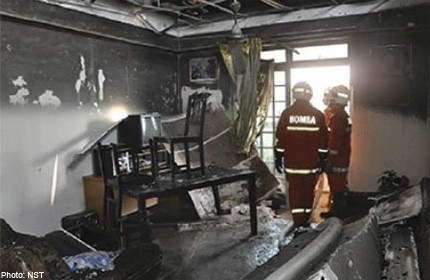 Fire destroys apartment in KL