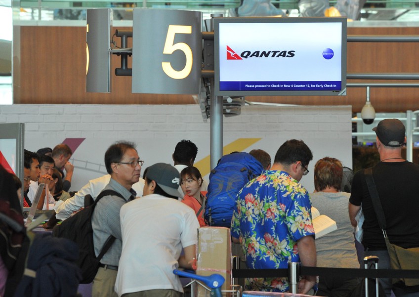 Qantas passengers stranded at Changi