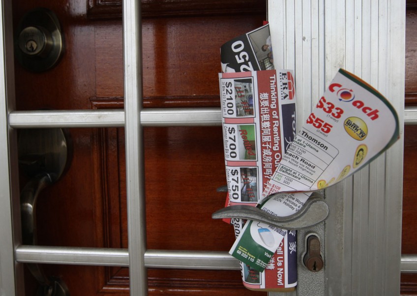 Stop nuisance of fliers left at doors