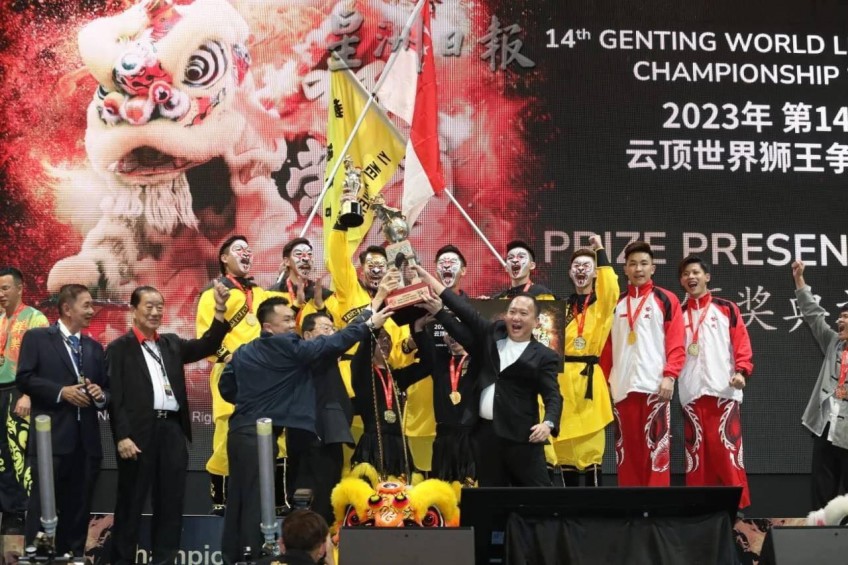 Singapore's lion dance troupe triumphs at Genting world championship, ends Malaysia's 13-year winning streak