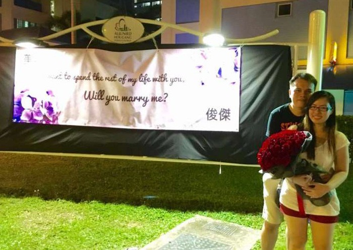 Bedok resident pulls off marriage proposal with the help of MP and town council