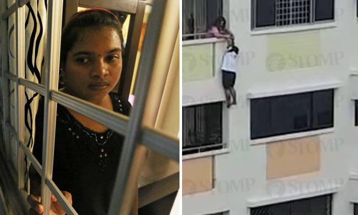 Maid dangling from parapet of Bukit Panjang HDB block: "I thought I was dead for sure!"