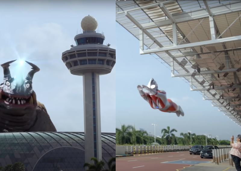 No Merlion? Ultraman returns to fight beetle kaiju at Changi Airport