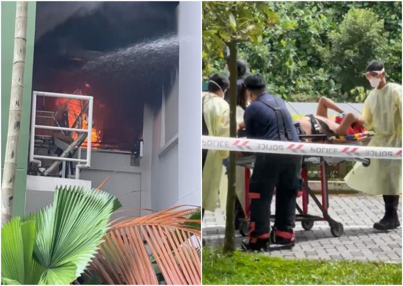 Resident escapes Yishun flat's fire by jumping out of window