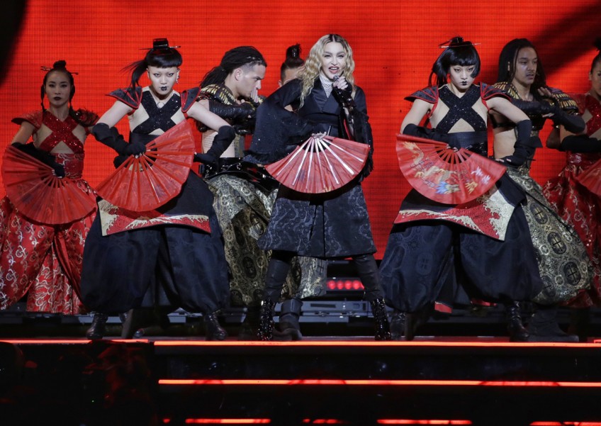  Madonna works crowd at her Rebel Heart concert in Singapore