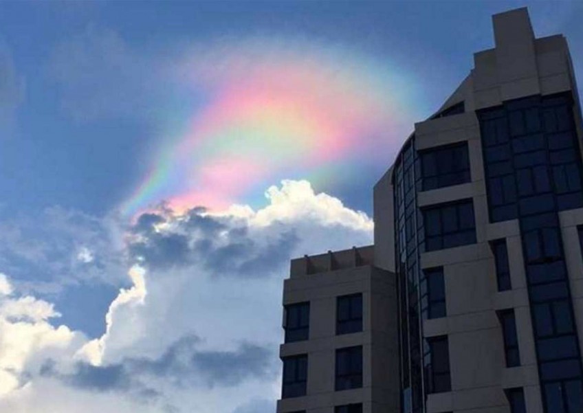 Rare 'paddle pop' rainbow in Singapore sky dazzles residents