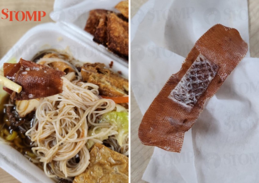 'It's totally disgusting': Diner finds plaster with blood stains in packet of vegetarian bee hoon