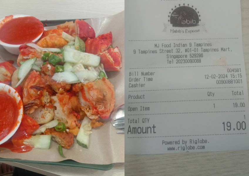 'None of the dishes were meat': Diner shocked after paying $19 for Indian rojak in Tampines