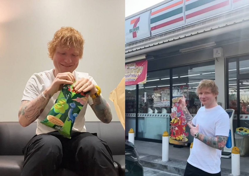 'I quite like the aftertaste': Ed Sheeran reviews snacks from Thailand's 7-Eleven