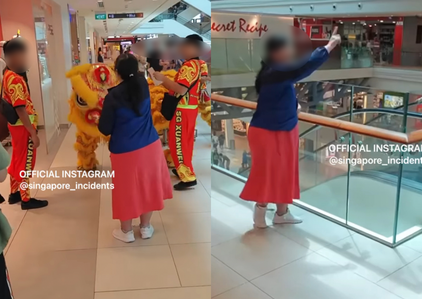 'Do this at your own house!' Woman heckles and shouts at lion dance troupe in Plaza Singapura 