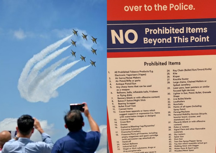 No balls, canned items or country flags: Visitor surprised by list of prohibited items at Singapore Airshow 