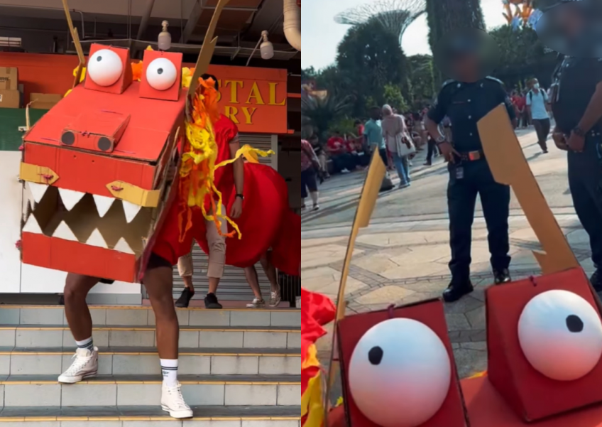 Move over, drone dragon — there's a homemade dragon delighting people in public this CNY 