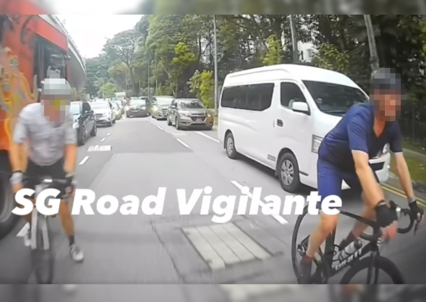 Cyclist gets frustrated by car not giving way, allegedly hits vehicle's window while passing