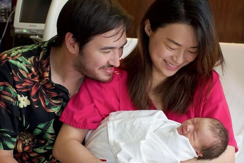 'I will try to be the best mum I can be': New mum Rebecca Lim shares first photo of family of 3