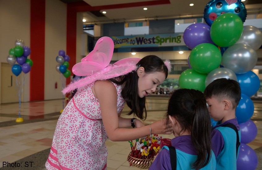 Fairies, balloons, buddies to quell P1 kids' first-day jitters