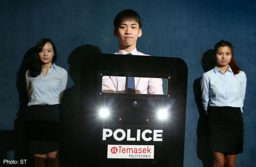 Temasek Poly students design dazzling anti-riot shield