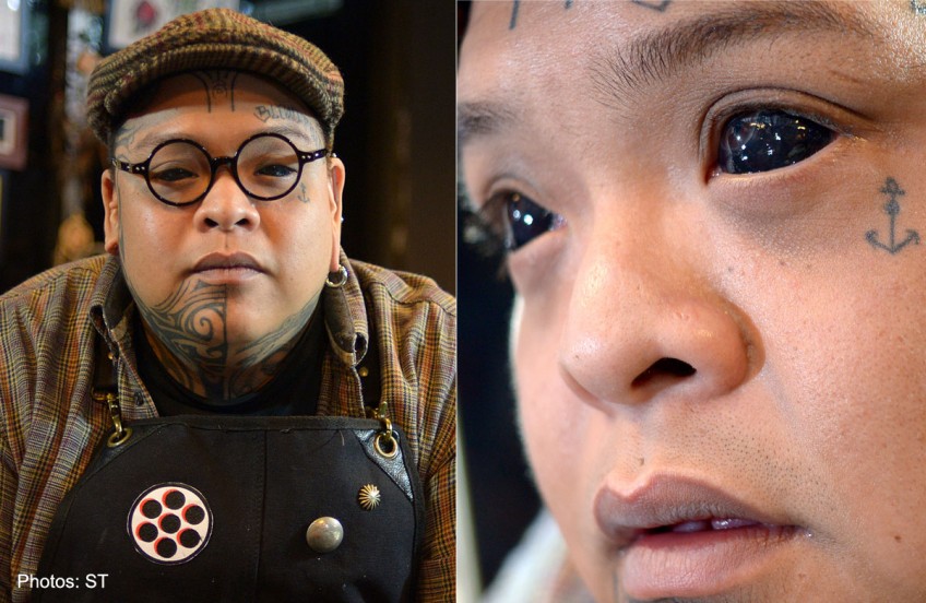 Mother 'freaked out' by his eyeball tattoos