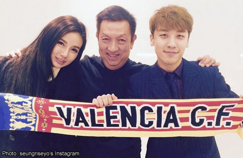 Singapore tycoon Peter Lim's daughter attends Valencia match with BigBang's Seungri