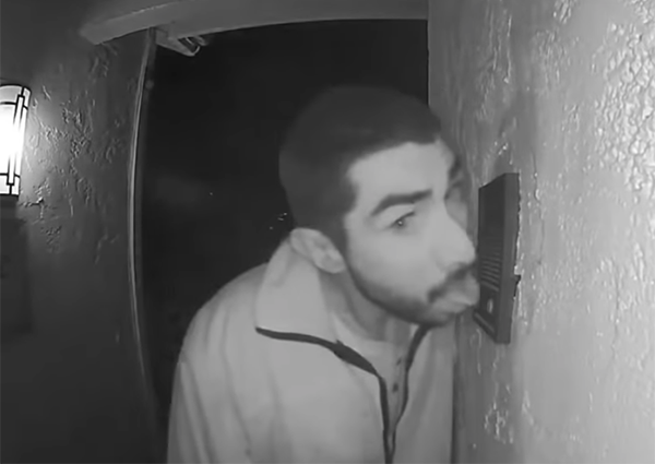 Ringer lickin' good: Stranger caught on CCTV licking doorbell for 3 hours