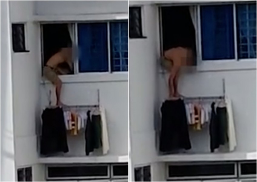 'It's not dangerous', says uncle who climbed out of Bedok flat window to dry clothes