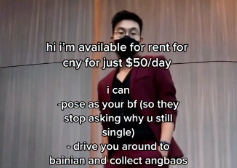 Need a fake boyfriend for CNY? This dude is selling his services for just $50 a day