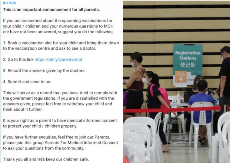 MOH files police report against anti-vaccine group 'Healing the Divide' for inciting parents to disrupt vaccination centre operations