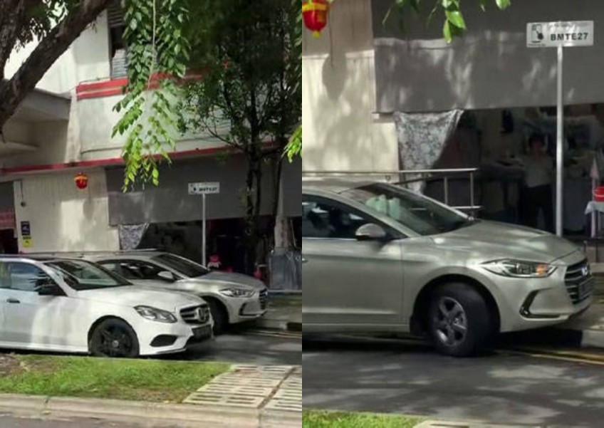 'They will do anything to avoid going 1 big round': Car holds up traffic outside Tiong Bahru Market, mounts kerb instead of moving away