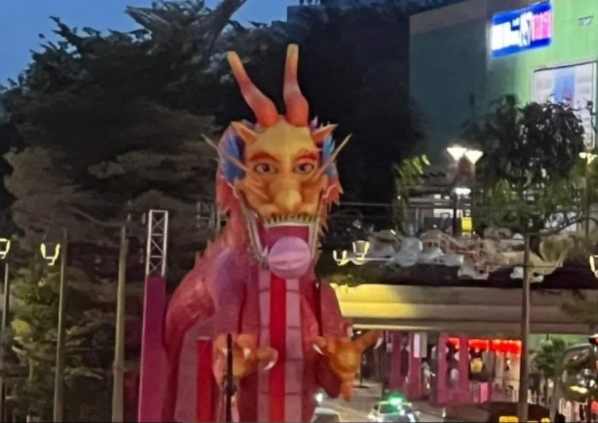 Shrek or dragon? CNY decor at Chinatown has netizens cracking up