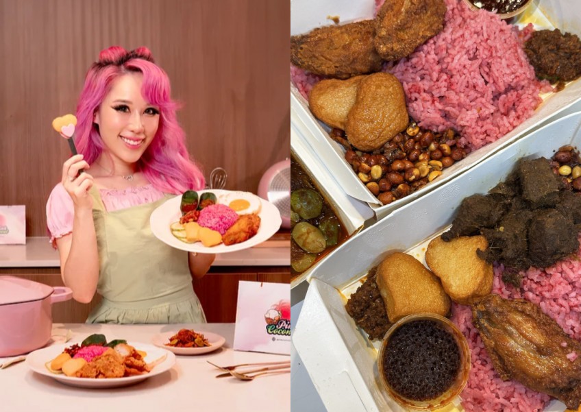 I tried Xiaxue's new pink nasi lemak that comes with heart-shaped fishcakes, here are my honest thoughts