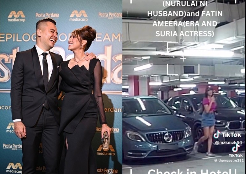 Nurul Aini's husband allegedly caught on video checking into hotel with another Suria actress