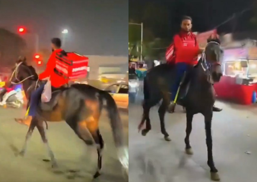 No petrol? No problem. Man in India rides horse to deliver food