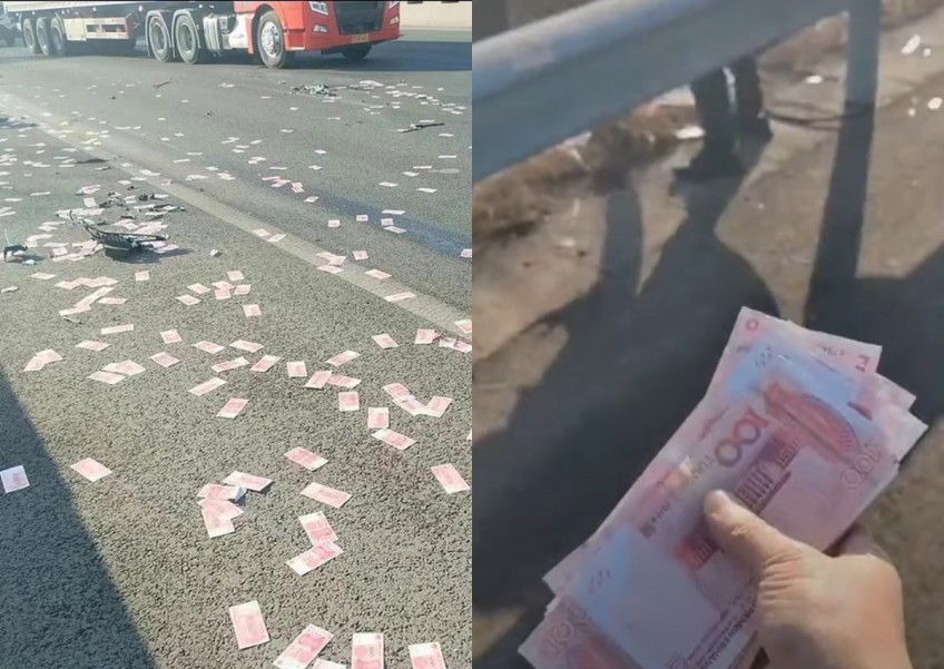This made my day: Passers-by in China pick up cash scattered on road to return to driver injured in crash