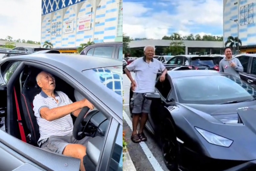 Malaysian lets elderly man try his Lamborghini after seeing him admire it, warms netizens' hearts