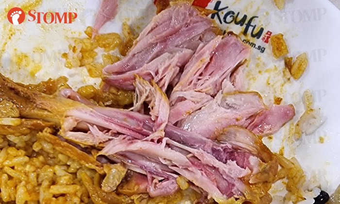 'Would you eat this?' Diner upset after getting 'bloody red' chicken at food court, says stall staff insisted colour was 'normal'