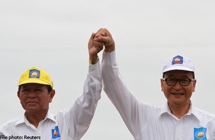 Cambodian opposition leader warns of 'sham' election