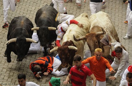 Bulls gore two in Spain's Pamplona runs