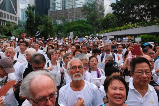 Hong Kong's 'grey hairs' march to support youth protesters