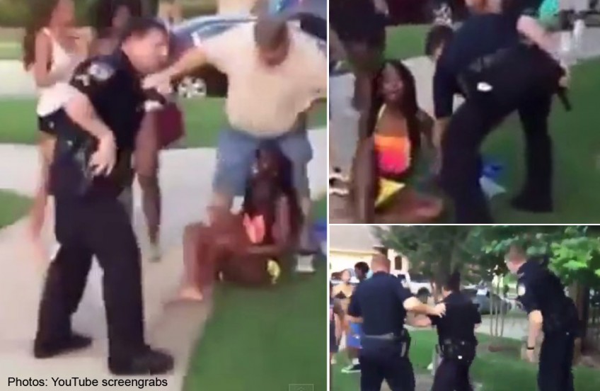 Policeman who pulled gun at Texas pool party resigns
