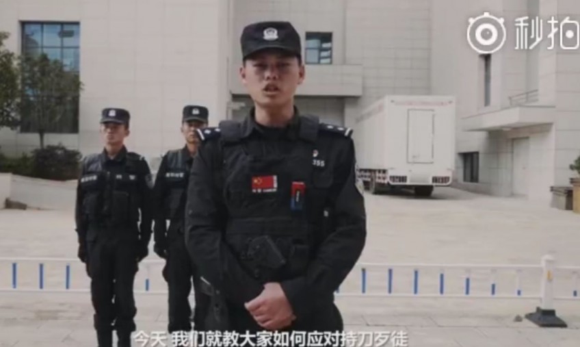 Video by China police on how to survive a knife attack goes viral for unexpected ending