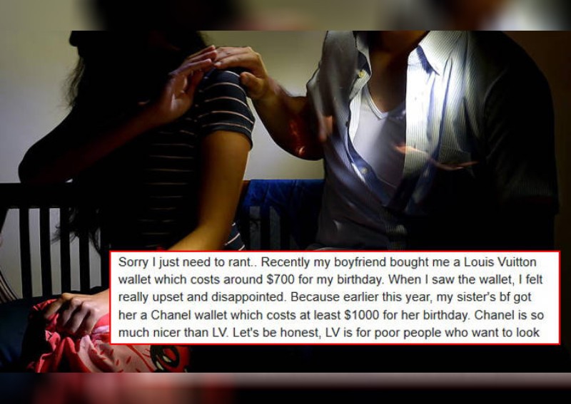 Woman upset with boyfriend for gifting Louis Vuitton wallet instead of Chanel and 'only $500' a month