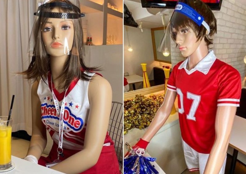 Coronavirus: Silent but cheerful, mannequins enforce social distancing at Tokyo bar